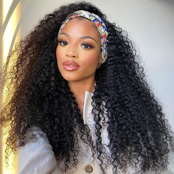 3 In 1 Half Wig | Afro Curly Flexible Fit Wear Go Half Wig With Drawstring Natural Hairline Beginner Friendly