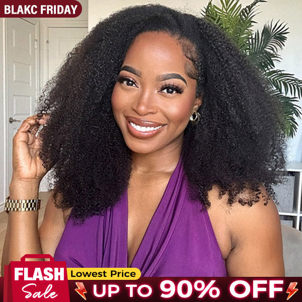 3 In 1 Half Wig | Afro Curly Flexible Fit Wear Go Half Wig With Drawstring Natural Hairline Beginner Friendly