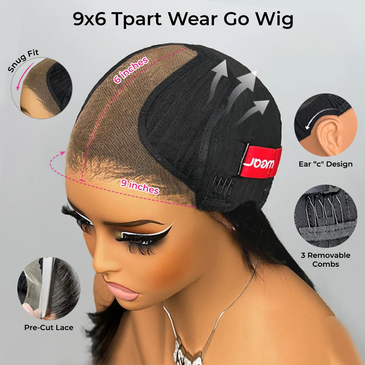 Tpart Wear Go Layered Cut Bob Yaki Straight Wig Natural Black Deep Part Lace Glueless Wig