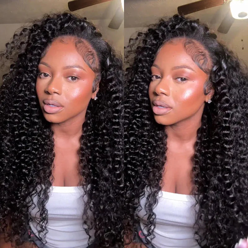 Blend Human Hair 3in1 Half Wig Ready To Wear Shaggy Waves Big Hair Curly Hair Wig